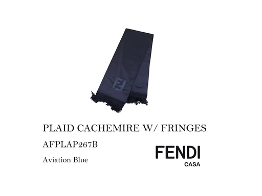 [MHT-000729] PLAID CACHEMIRE W/ FRINGES