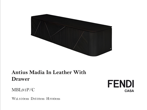 [MHT-000808] ANTIUS MADIA IN LEATHER WITH DRAWER