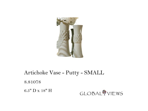 [MHT-001394] ARTICHOKE VASE PUTTY SM