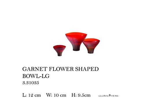 [MHT-002364] GARNET FLOWER SHAPED BOWL-LG
