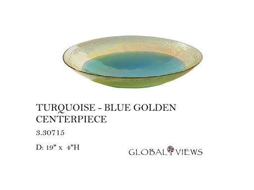 [MHT-003782] TURQUOISE/BLUE/GOLDEN CENTERPIECE