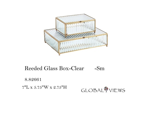 [MHT-004240] Reeded Glass Box-Clear-Sm