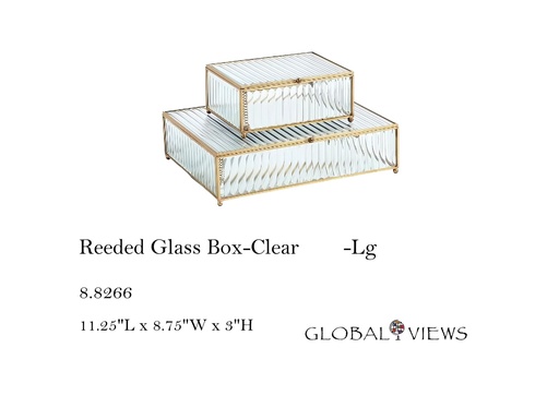 [MHT-004241] Reeded Glass Box-Clear-Lg