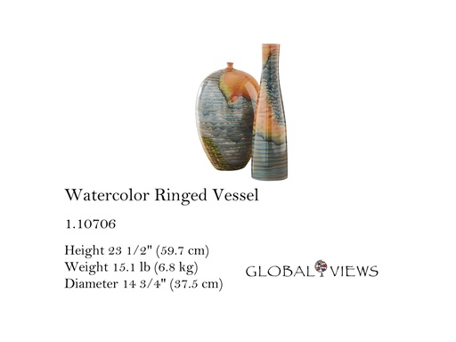 [MHT-004246] WATERCOLOR RINGED VESSEL (H59)