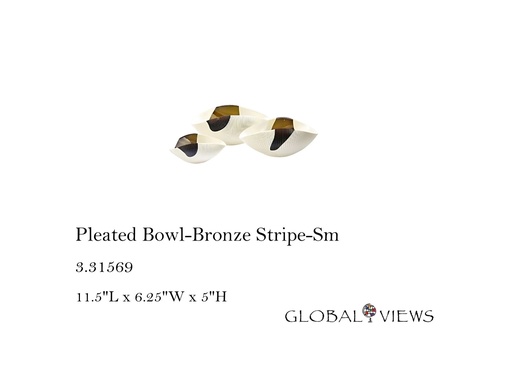 [MHT-004619] Pleated Bowl-Bronze Stripe-Sm