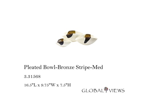 [MHT-004620] Pleated Bowl-Bronze Stripe-Med