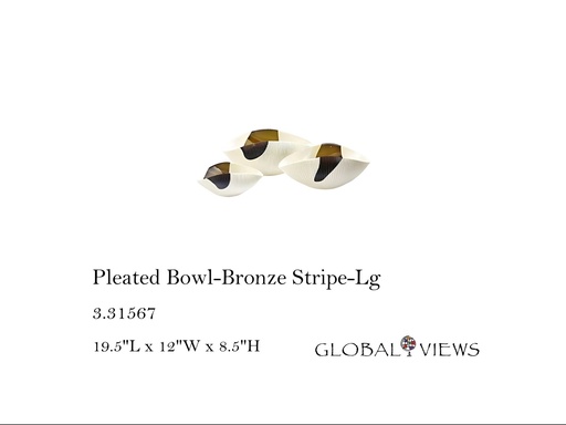 [MHT-004621] Pleated Bowl-Bronze Stripe-Lg