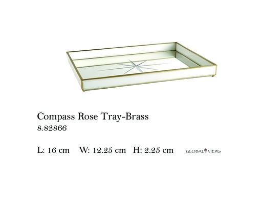 [MHT-004624] Compass Rose Tray-Brass