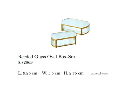 [MHT-004625] Reeded Glass Oval Box-Sm