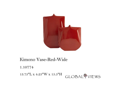 [MHT-004642] Kimono Vase-Red-Wide