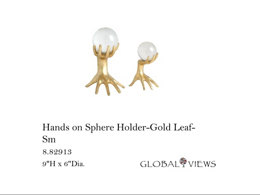 [MHT-004647] Hands on Sphere Holder-Gold Leaf-Sm
