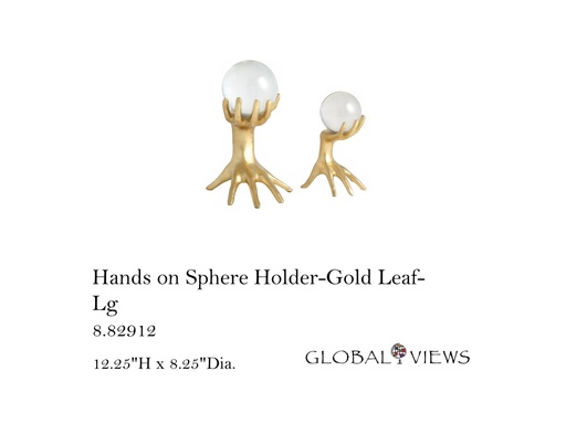 [MHT-004648] Hands on Sphere Holder-Gold Leaf-Lg