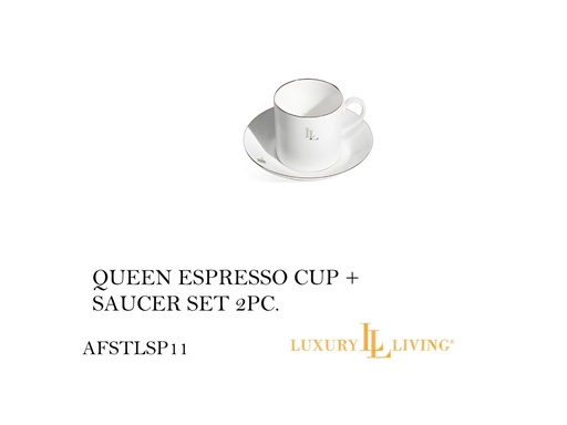 [MHT-000380] QUEEN ESPRESSO CUP + SAUCER