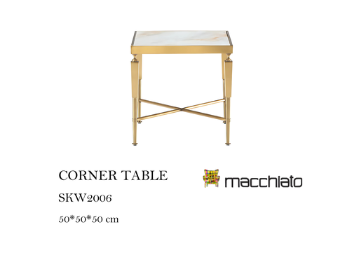 [MHT-000868] CORNER TABLE (WHT MARBLE)