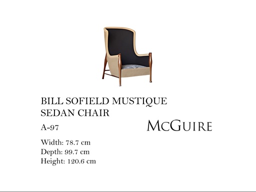 [MHT-001503] BILL SOFIELD MUSTIQUE SEDAN CHAIR