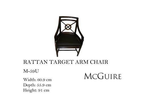 [MHT-003253] RATTAN TARGET ARM CHAIR - UPH