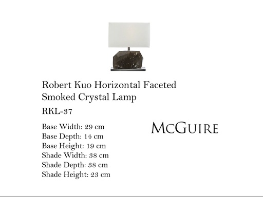 [MHT-003308] ROBERT KUO  HORIZONTAL FARMANI CASAETED SMOKED CRYSTAL LAMP