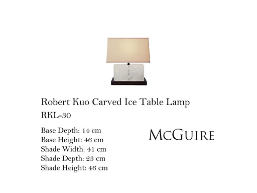 [MHT-003310] ROBERT KUO CARVED ICE TABLE LAMP