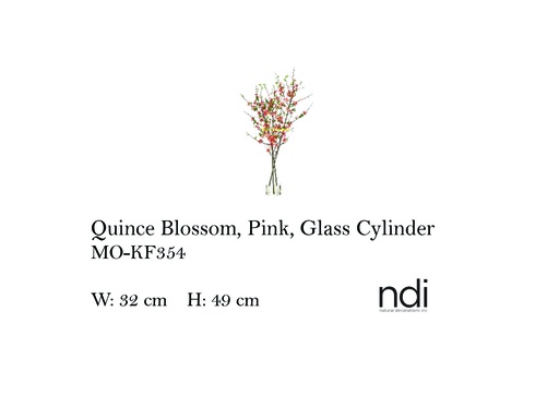 [MHT-003240] QUINCE BLOSSOM, PINK, GLASS CYLINDER