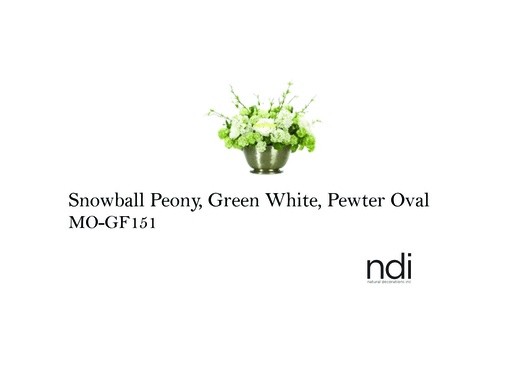 [MHT-003455] SNOWBALL PEONY, GREEN WHITE, PEWTER OVAL
