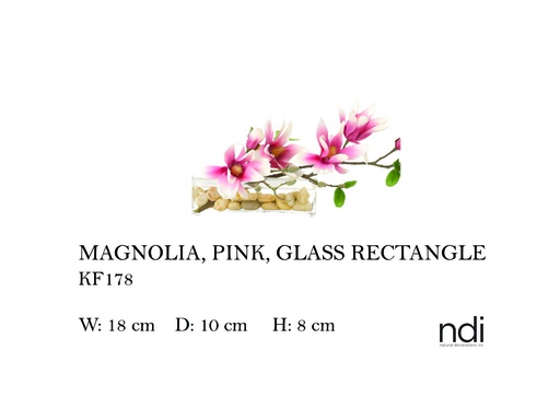 [MHT-004611] MAGNOLIA, PINK, GLASS RECTANGLE