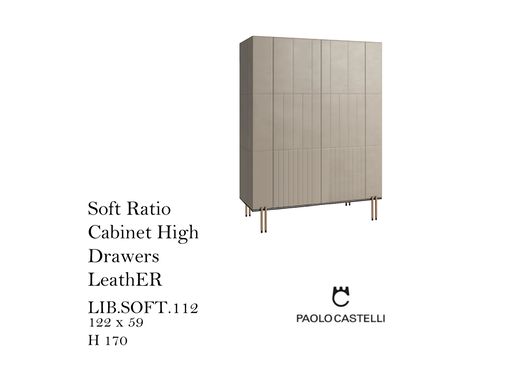 [MHT-001038] Soft Ratio Cabinet High Drawers LeathER