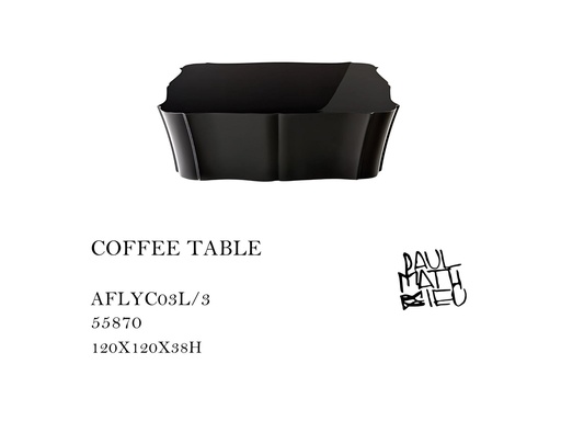 [MHT-000214] CONTOUR COFFEE TABLE LACQ.- BLK