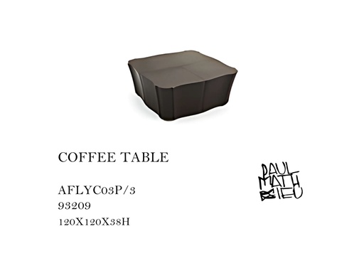 [MHT-000215] CONTOUR COFFEE TABLE COVERED - LEA