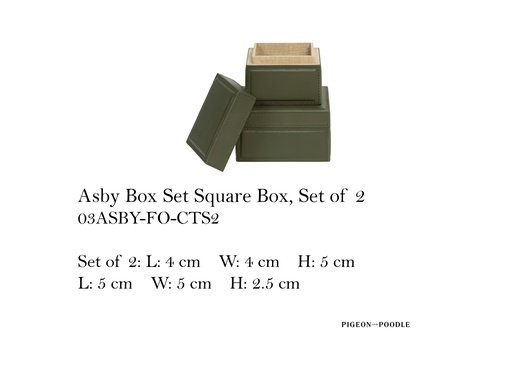 [MHT-004702] ASBY BOX SET SQUARE BOX SET OF 2