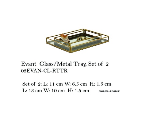 [MHT-004703] EVANT GLASS/METAL TRAY