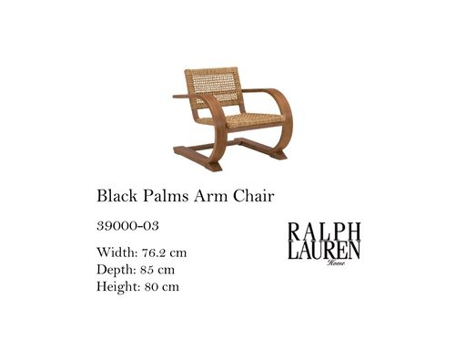 [MHT-001507] BLACK PALMS ARM CHAIR
