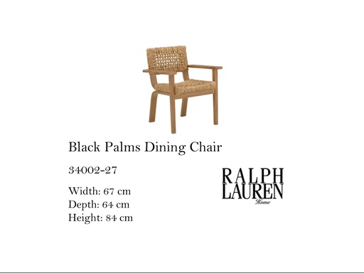 [MHT-001509] BLACK PALMS DINING CHAIR
