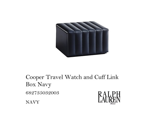 [MHT-002046] Cooper Travel Watch and Cuff Link Box Navy