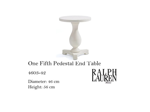 [MHT-002979] ONE FIFTH PEDESTAL END TABLE (CREAM)