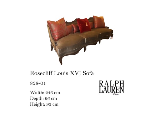 [MHT-003326] ROSECLIFF LOUIS XVI SOFA FINISH: ST GERMAIN BROWN