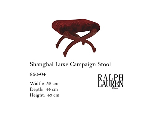 [MHT-003414] SHANGHAI LUXE CAMPAIGN STOOL, R7228-8-SP265
