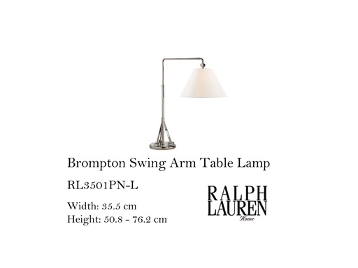 [MHT-004116] BROMPTON SWING ARM TABLE LAMP IN POLISHED NICKEL