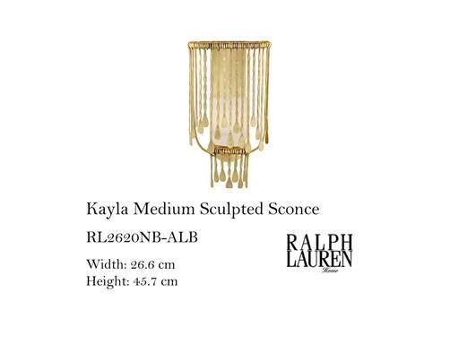 [MHT-004118] KAYLA MEDIUM SCULPTURED SCONCE IN NATURAL BRASS