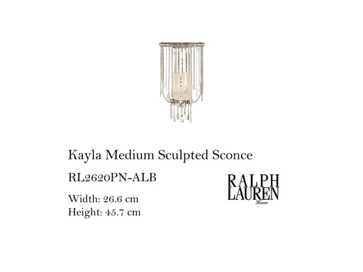 [MHT-004119] KAYLA MEDIUM SCULPTURED SCONCE IN POLISHED NICKEL