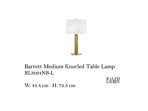 [MHT-004122] BARRETT MEDIUM KNURLED TABLE LAMP IN NATURAL
