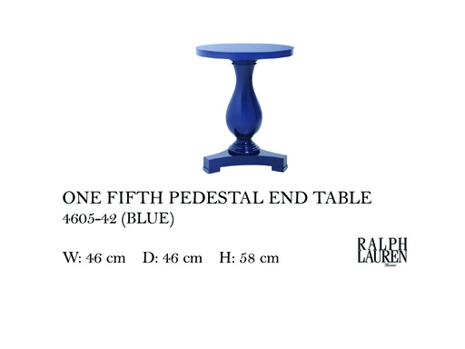 [MHT-004164] ONE FIFTH PEDESTAL END TABLE - (BLUE)