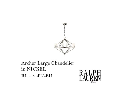 [MHT-004391] Archer Large Chandelier in NICKEL
