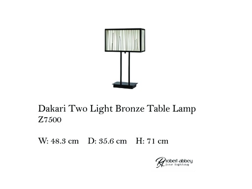 [MHT-002129] DAKARI TWO LIGHT BRONZE TABLE LAMP