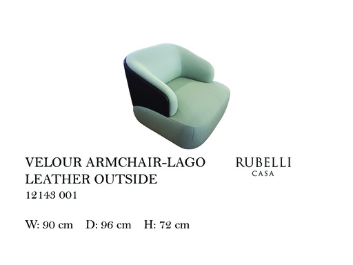 [MHT-004790] VELOUR ARMCHAIR-LAGO LEATHER OUTSIDE