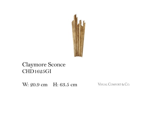[MHT-001920] CLAYMORE SCONCE IN GILDED IRON
