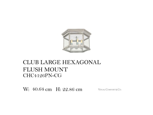 [MHT-002005] CLUB LARGE HEXAGONAL FLUSH MOUNT