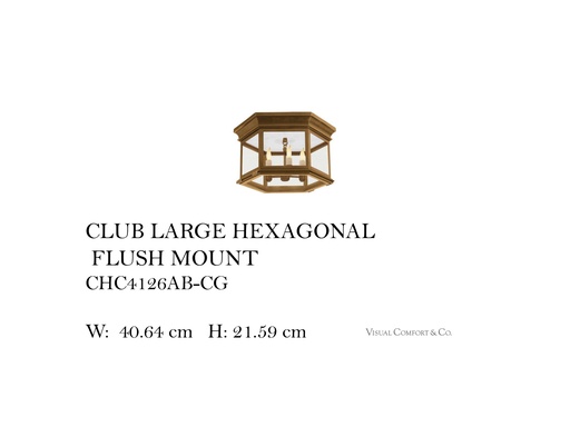 [MHT-002006] CLUB LARGE HEXAGONAL FLUSH MOUNT