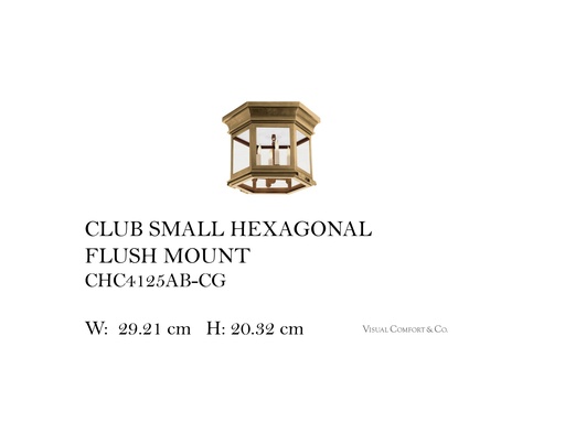 [MHT-002007] CLUB SMALL HEXAGONAL FLUSH MOUNT