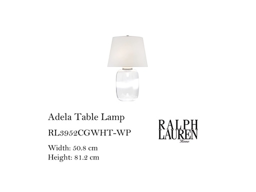 [MHT-004121] ADELA TABLE LAMP IN CLEAR AND WHITE GLASS WITH WHITE