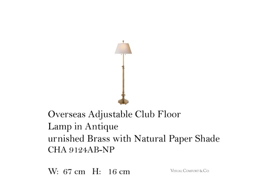 [MHT-004302] Overseas Adjustable Club Tray Floor Lamp (NP)